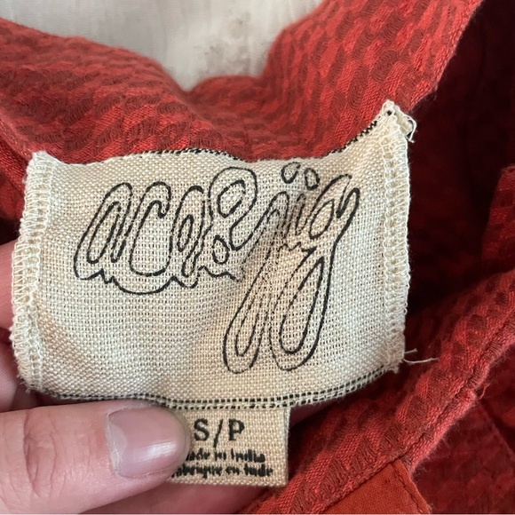 Ace & Jig Auggie Overalls Small Orange Houndstooth Checkered - Picture 12 of 13